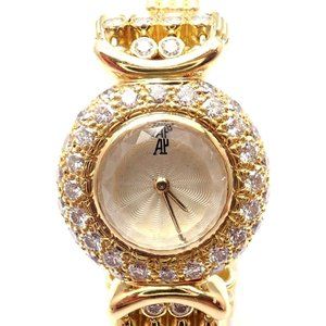 Authentic! Vintage Audemars Piguet 18k Yellow Gold 8ct Diamond Ladies Watch